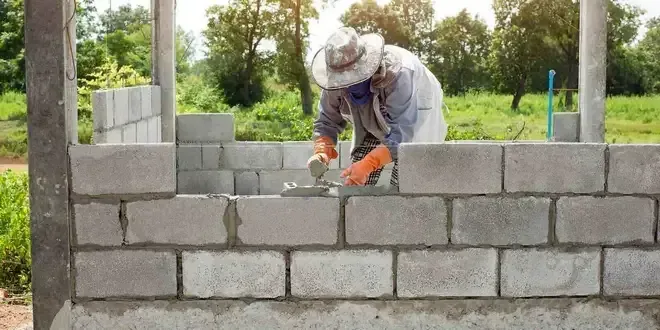 آموزش دیوارچینی با بلوک سبک ساختمانی مرحله به مرحله